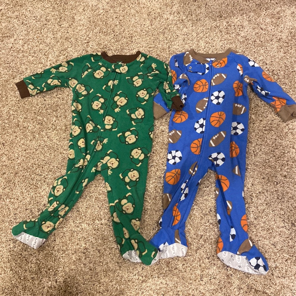 2 12 month Carter’s fleece pajamas